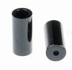 50 FERULAS "END CAPS" Ø3.65mm DIAMETRO INTERIOR (Ø5.5mm DIAMETRO EXTERIOR) x12mm ALUMINIO NEGRO
