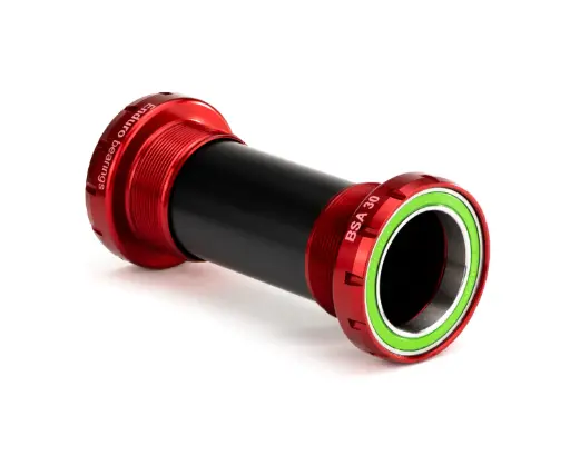[EB-BKS-6052] BKS-6052 - BSA Thread-In, Angular Contact, stainless steel Bottom Bracket for 30mm Cranksets (spindle length of 104mm or more) - Red