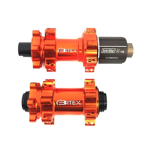 [BX-BX401FRNA1528-HG] JUEGO DE MAZAS MTB BITEX BX401 28H STRAIGHT PULL 15X100/12X142 HG NARANJA