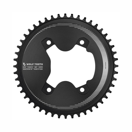 [WT-110GR4-R-S-00F-48A] WOLFTOOTH MONOPLATO AERO BCD110X48T NEGRO SHIMANO GRX 12V