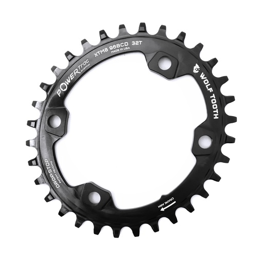 [WT-OVAL-M8K32-SH12] WOLFTOOTH MONOPLATO BCD96X32T SHI-12V OVALADO NEGRO